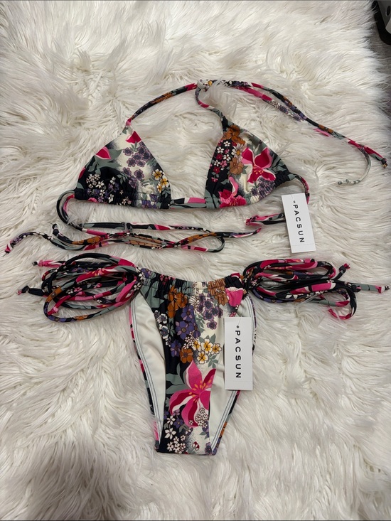 PacSun Other - PacSun Pink Multi Floral Tie-Side Bikini